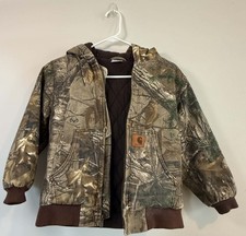 Carhartt Kids RealTree Xtra Camo Hooded Full Zip Canvas Jacket Size S