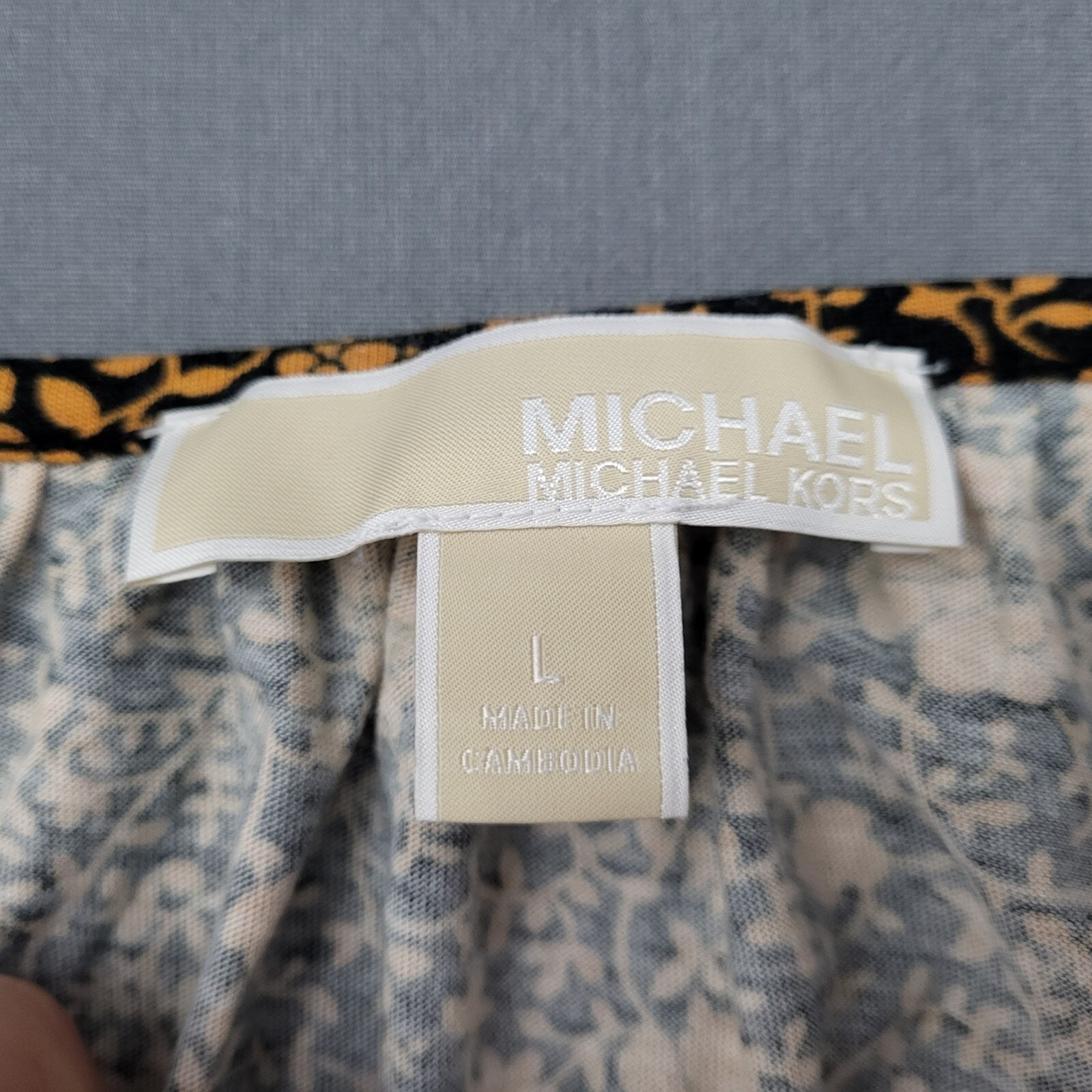 Michael Kors Blouse Womens Large L 3/4 Balloon Sleeve Floral Knit Yellow Black thumbnail 11