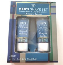 Bolero Men's Shave Set Shave Cream  After Shave Lotion Charcoal  Bamboo NOS