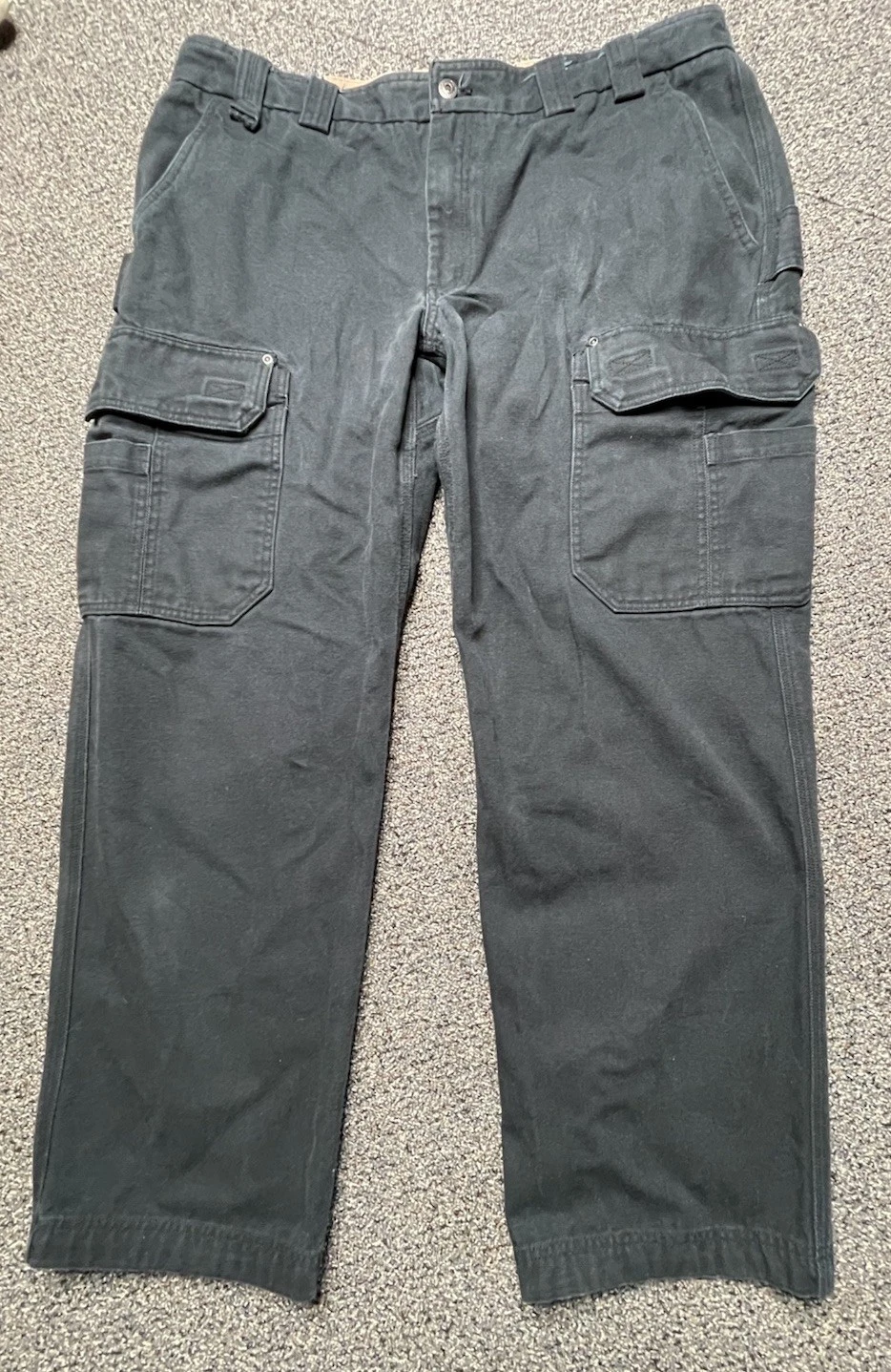 Duluth Trading Black Relaxed Fit Cargo Carpenter Pants 40x32