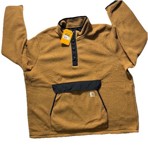 Carhartt Men's Oj4991-m LS Fleece Pullover Size 3XL Tall Brown Relaxed Fit