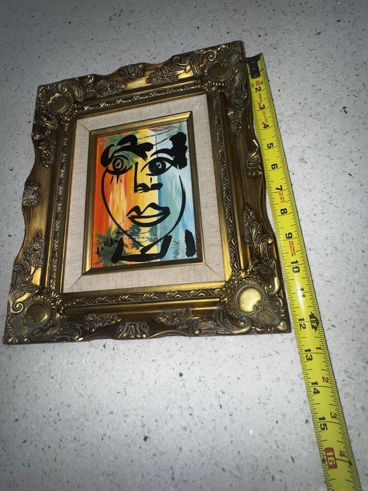 "Pintura sobre lienzo de calidad PETER KEIL - marco dorado de calidad vintage 11""x12""" Foto 4 de 4