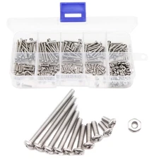binifiMux 300pcs 2-56 Pan Phillips Machine Screws Hex Nuts Assortment Kit,5/3...