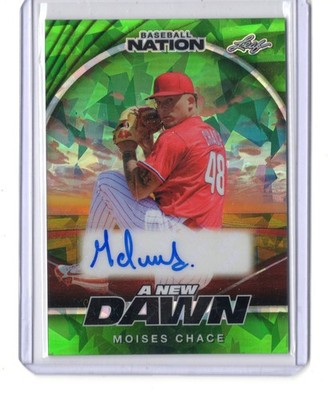 2025 Leaf Nation Moises Chace A New Dawn GREEN CRYSTAL AUTO RC 1/1 PHILLIES