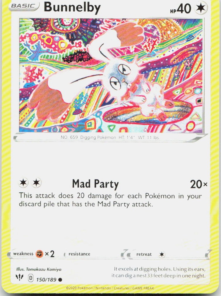 Bunnelby 150/189 SWSH03 Darkness Ablaze C NM Pokémon — English