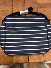 lands end striped small diaper bag with changing pad NEW