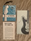 1960’s Vox Guitar Hang Tag - Warranty - Case Candy Tremolo Card RARE — photo 1