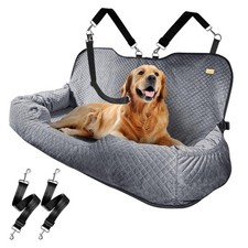 Large Dog Car Back Seat for 100lbs Dogs Pet Bed Car Seat Fully Detachable Was...