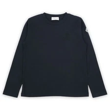 Moncler Kids Embossed Logo Long Sleeve T-Shirt (Navy) 8D00005 83907 69348956