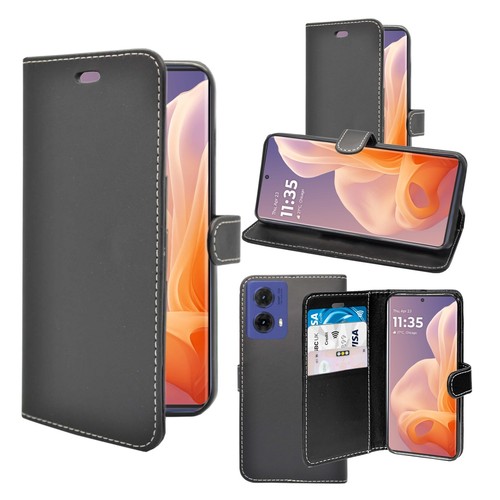 Funda tipo billetera abatible de cuero PU con soporte para tarjeta para Motorola G85 5G - Imagen 21 de 48