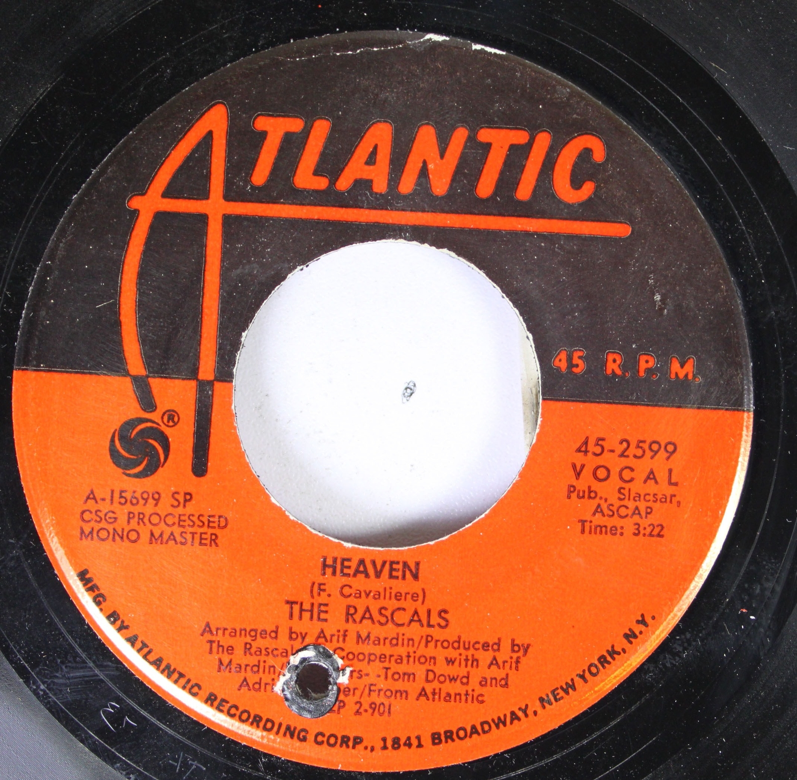 Rock 45 The Rascals - Baby I'M Blue / Heaven On Atlantic | eBay