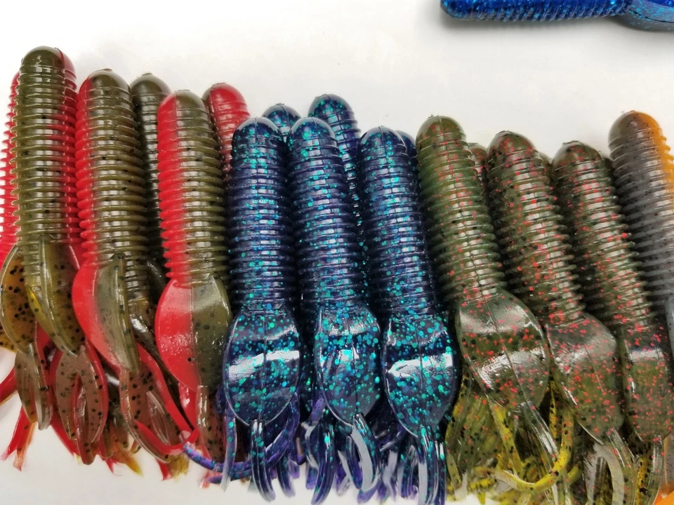 48 pk 4" tubo de oruga - 6 COLORES/8 CADA UNO - Lake Fork Style tubo de oruga PERFUME SAL - EE. UU. Foto 2 de 4