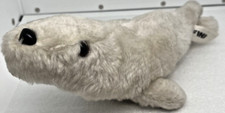 Vintage 1977 Russ Berrie Plush White Seal 11  Long Named  FINI  