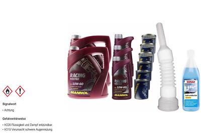 11L MANNOL Motoröl SAE 10W-60 RACING+ESTER inkl. Additiv Auslaufschlauch