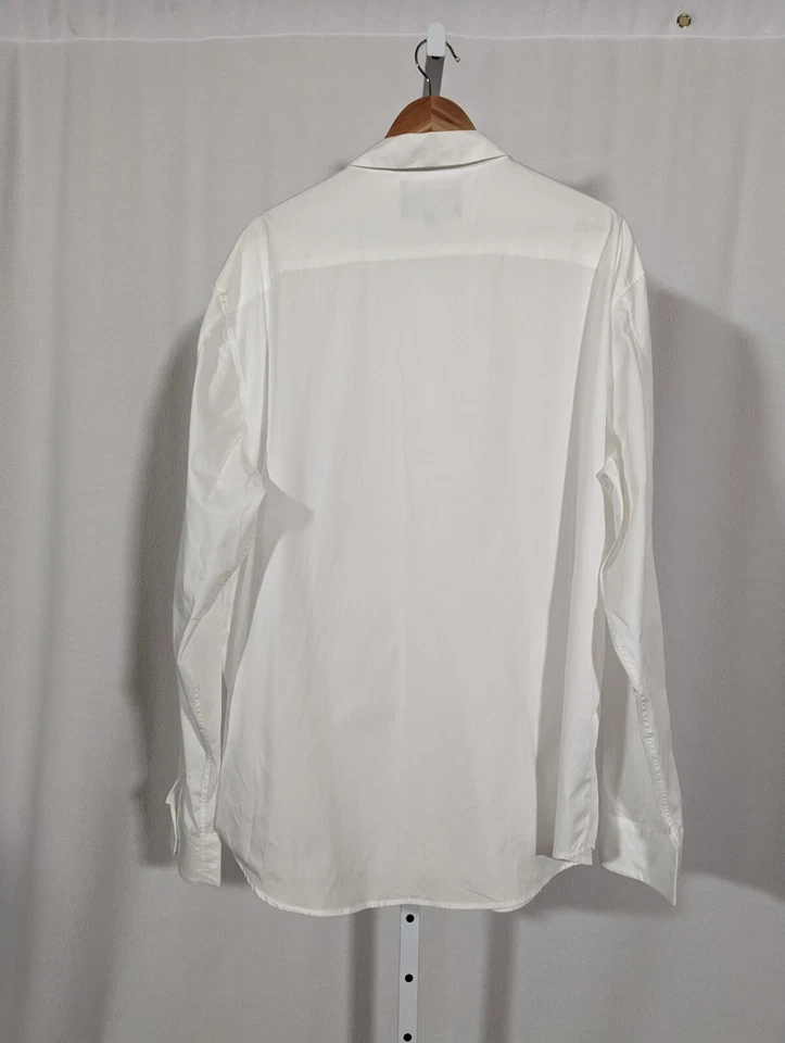 Camisa Fred Perry x Raf Simons Blanca Bordada Logo Blanca Grande Mínima XL  Foto 3 de 4