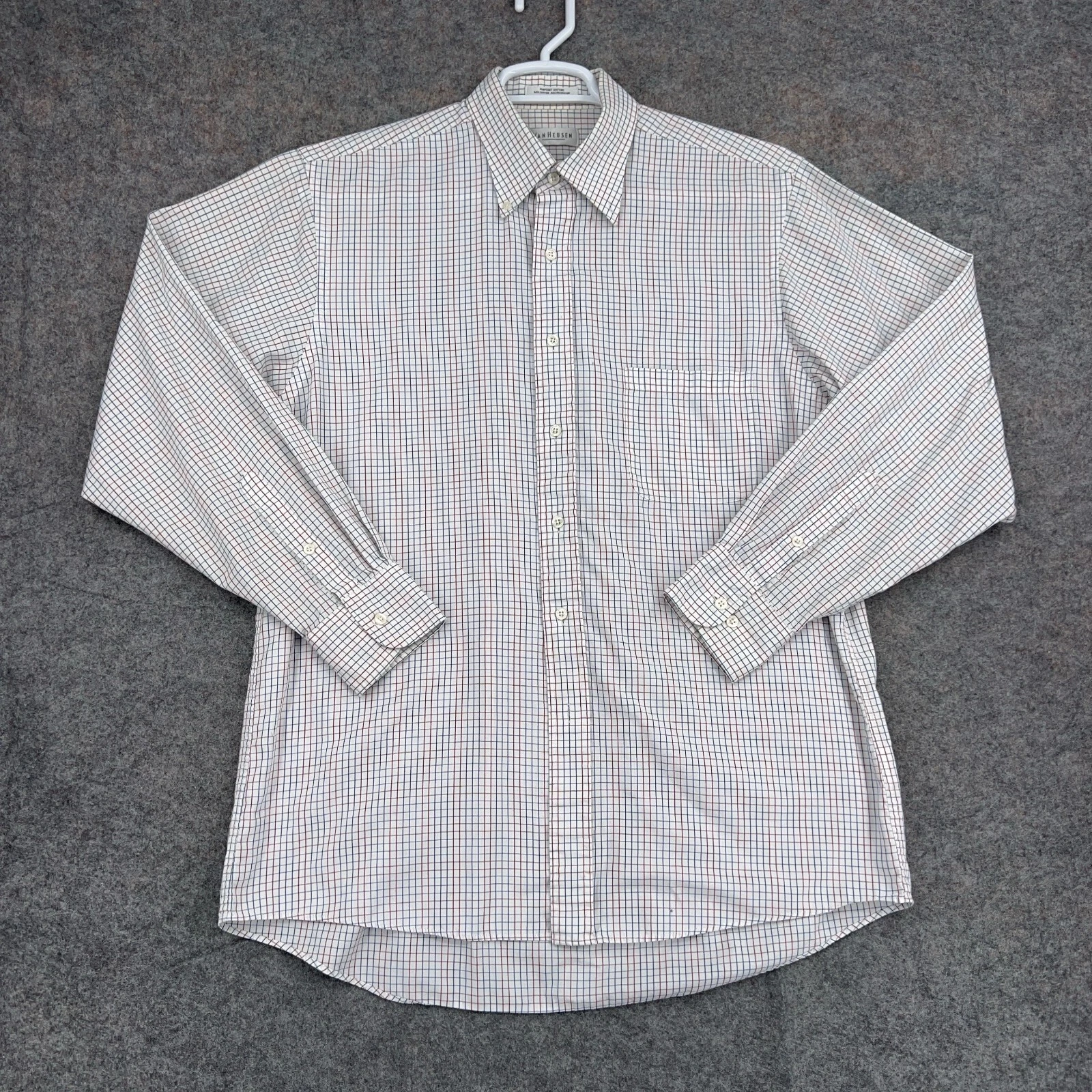 VANS Camicia Van Heu con bottoni uomo grande bianca check pinpoint Oxford manica lunga