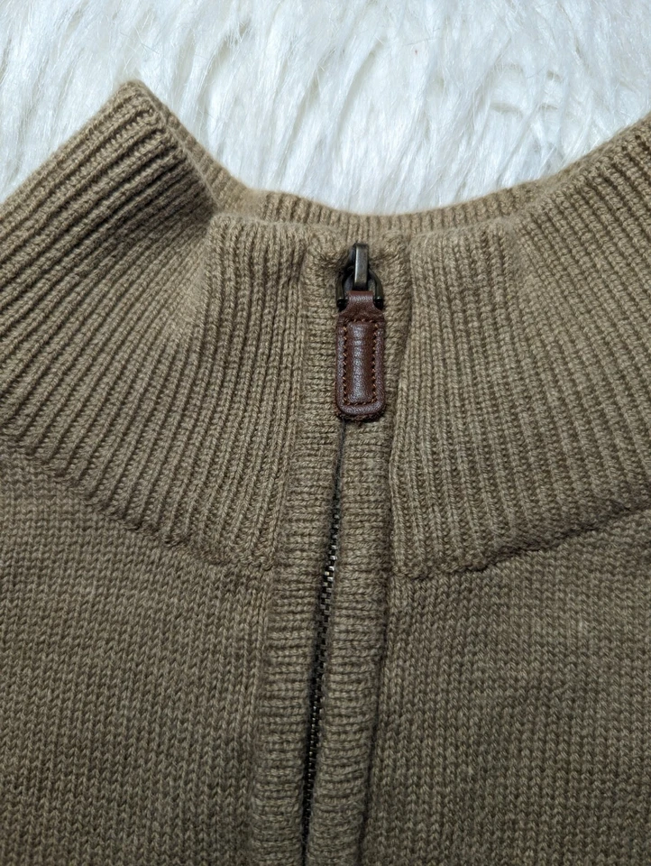 Suéter para mujer OSCAR DE LA RENTA marrón caramelo 1/4 cremallera manga larga talla grande Foto 2 de 4