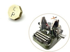 Oliver Typewriter P Key Antique Schreibmaschine Part Vtg No.5 6 7 8 9 10 Keytop thumbnail