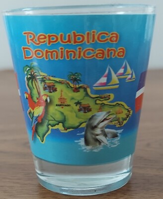 DOMINICAN REPUBLIC MAP SHOTGLASS