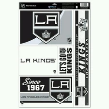 LOS ANGELES KINGS 5 PIECE MULTI-USE DECALS 11"X17" SHEET PERFECT FOR WINDOWS