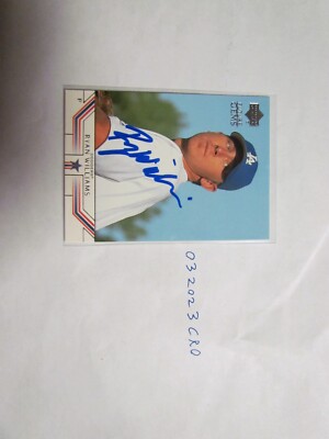 2002 Upper Deck Ryan Williams signed Baseball Card 5