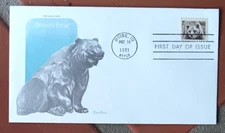 BROWN  BEAR   WILDLIFE 1981 TUDOR HOUSE CACHET FDC VF UNADDRESSED