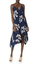 J.O.A WOMENS  Wrap Style Floral Print Embroidered Hilo Dress,NWOT,SMALL,MSRP$128