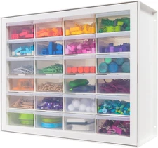 USA Plastic Drawer Storage Organizer, 24-Drawer Teacher Toolbox Bead Small Parts