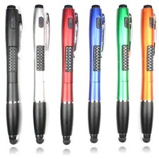 6X 3-in-1 Universal Stylus w/ Ballpoint Pen  LED Flashlight For Touch Screen