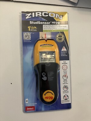 Zircon StudSensor HD70 Stud Finder Locates Wood Metal Studs and Electric Wires