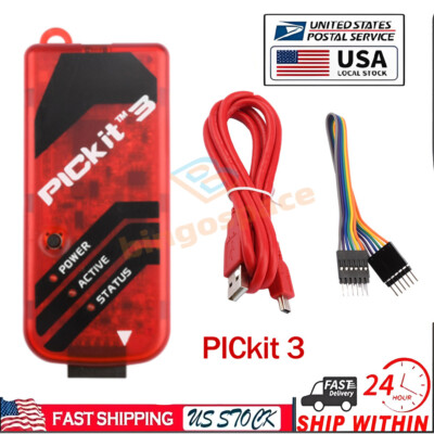 PICkit3 Microchip Original MPLAB PICkit 3 PIC In-Circuit Debugger Programmer USA