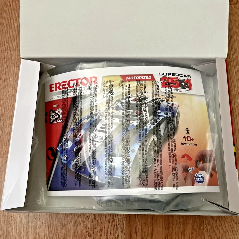 Erector by Meccano Supercar 25-in-1 STEM Building Kit – Open Box – New Contents - Image 2 of 4