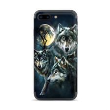 Apple iPhone 7 / 8 Plus Skins Decal Wrap 3 Wolves Moonlight