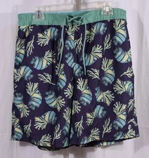 IZOD Men's Printed Swim Trunk Anchor Size Large