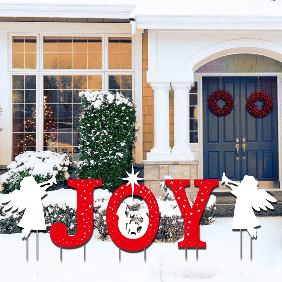 Outdoor Christmas Decorations JOY Nativity Sets for Christmas Outdoor
