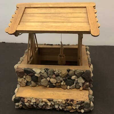 Vintage Rock wishing well fairy garden village Handmade Stone Wishing ...