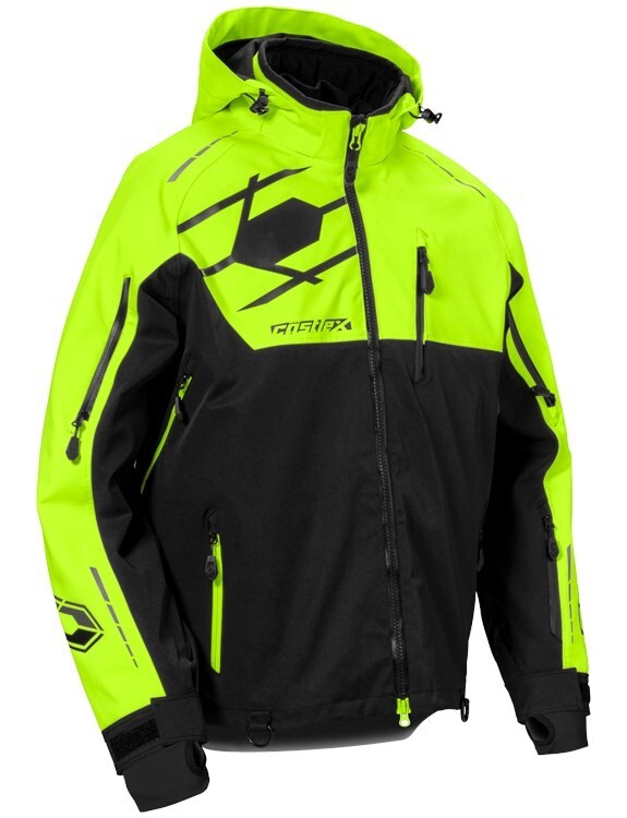 FLEX MENS JACKET BLACK/HI-VIS XL Snowmobiling Gear Waterproof