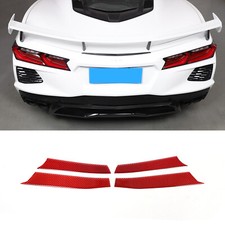 For Corvette C8 Vinyl Red Carbon Fiber Exterior Rear Tail Light Lamp Trim Strip