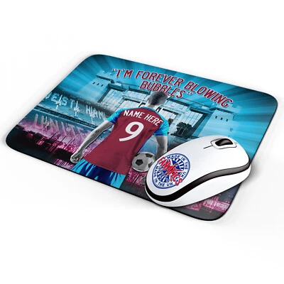 THEFANATICS Personalised West Ham Mouse Mat Retro Football Office Work Pad Mens Gift AF131