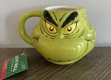 The GRINCH 3D Figural Sculpted Christmas Coffee Mug Dr Seuss Holiday Cup 16 Oz