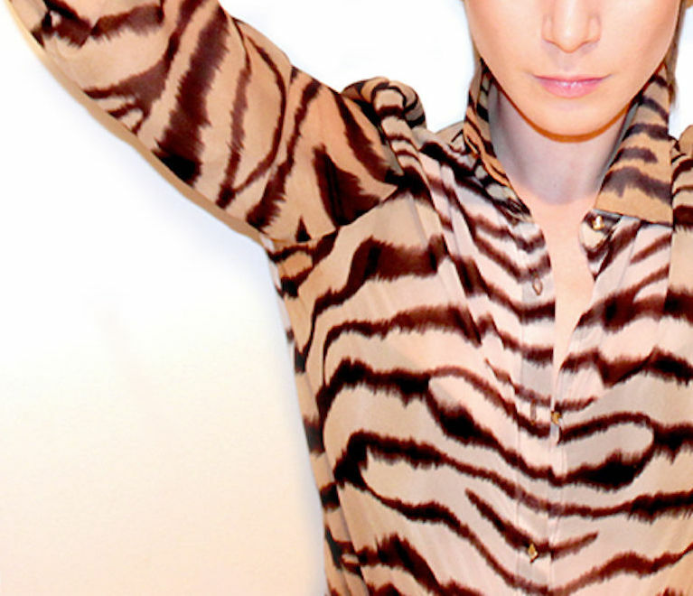 ZARA ANIMAL PRINT SHIRT SEMI-SHEER BLOUSE CHIFFON TOP size M NEW image 7