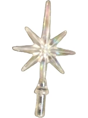 NATIONAL ARTCRAFT Rare Retro SNOWFLAKE STAR Iridescent Aurora CLEAR SMALL Ceramic Tree TINY TOPPER