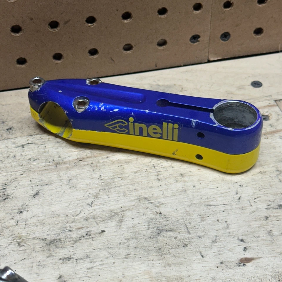 Vintage Cinelli Sesamo 1" Threadless Stem 110mm 26.0 Clamp Blue Yellow Mtb Track - Image 2 of 4