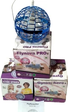 Gyrosphere Flying Spinners - Lot of 3, All Blue, Two charging cords.