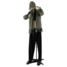 Haunted Hill Farm Life-Size 5.11 Ft. Animatronic Zombie with Lights and Sound