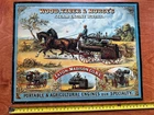 Vintage Wood Taber & Morse's Steam Engine Works Tin Sign Advertising