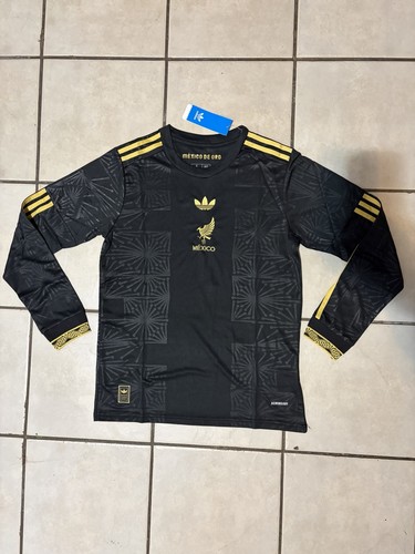 Mexico National Team Mexico De Oro Black/Gold Long Sleeve Jersey (Sz M)