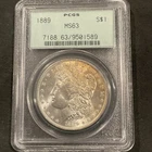 1889 P Morgan Silver Dollar PCGS Graded MS63 Lightly Toned 90% Silver Coin OGH