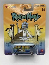 Hot Wheels Rick and Morty Volkswagen T1 Panel Van 1:64 Diecast Silver Blue