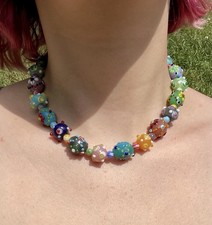 20  Handcrafted Bohemian Multicolor Glass Bea...